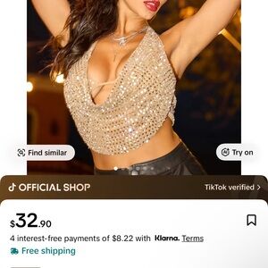 Windsor Glittering Beige Crop Top